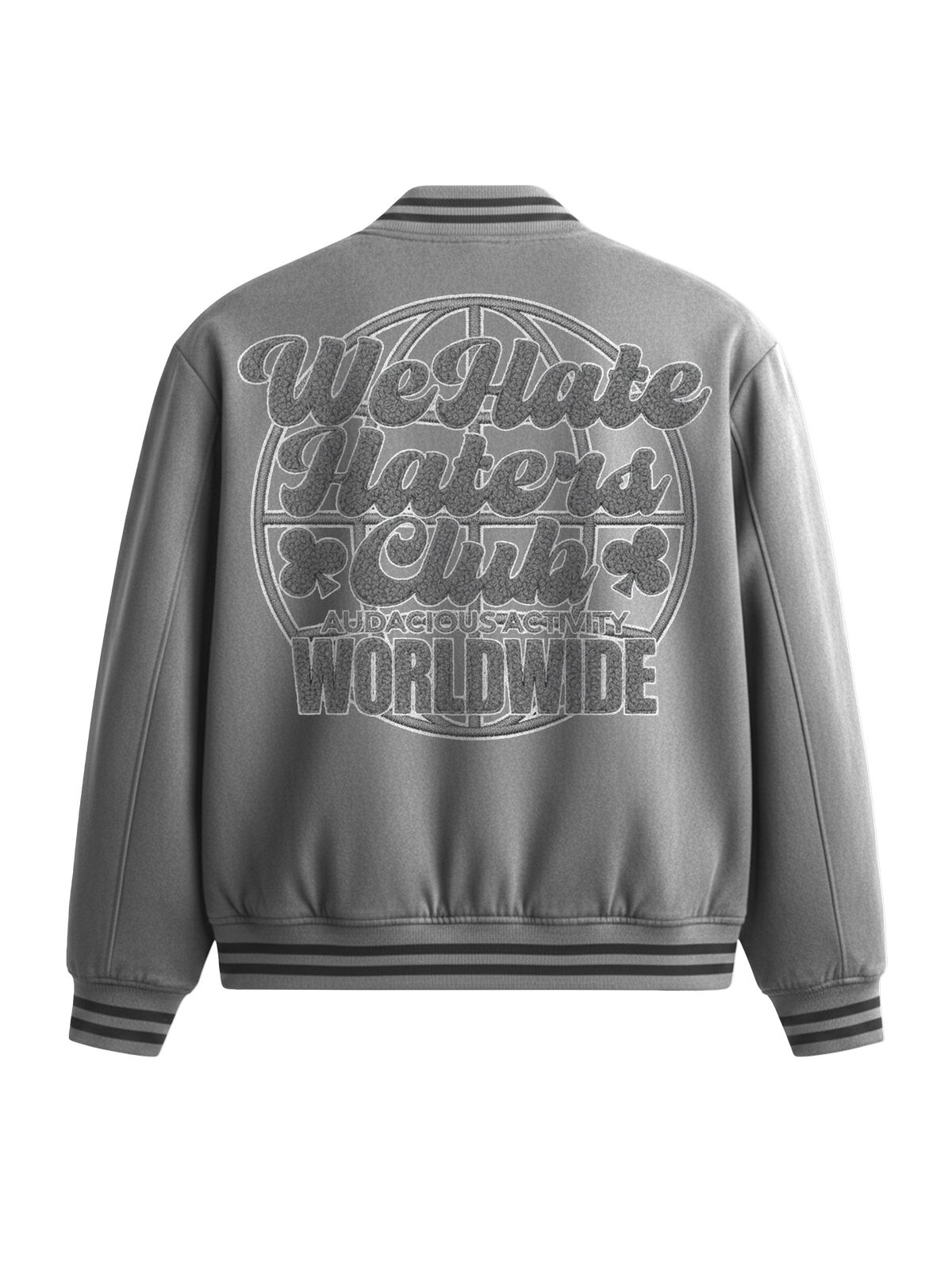 ##We Hate Hate Haters Club Grey Suede Jacket PRESALE