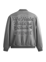 ##We Hate Hate Haters Club Grey Suede Jacket PRESALE