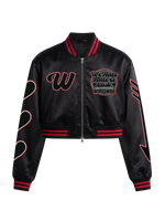 ##We Hate Hate Haters Club Womens Crop Satin Jacket (XO edition)