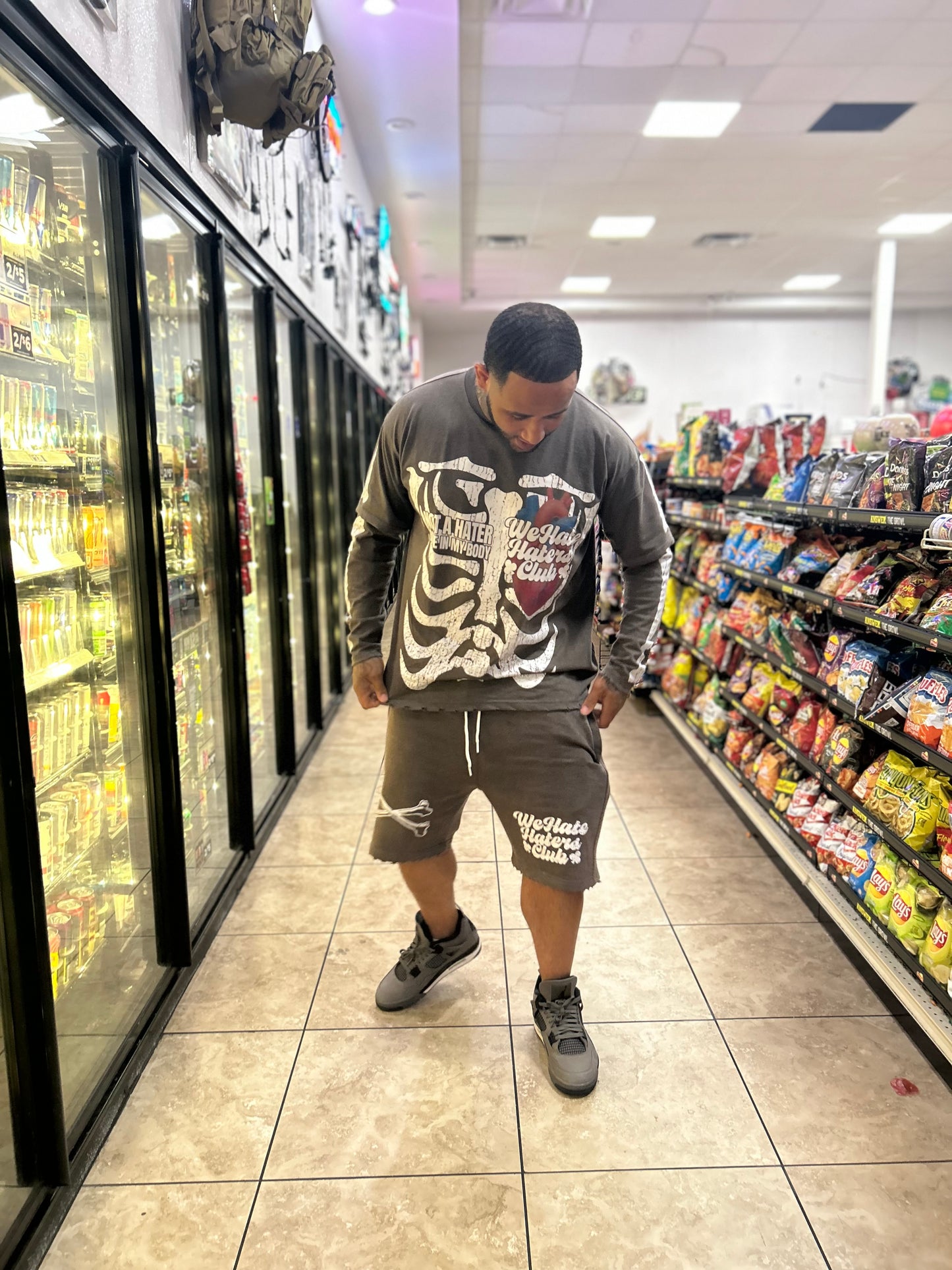 #We Hate Haters Club "X-Ray" Double Shirt (Sun Fade Vintage Grey)