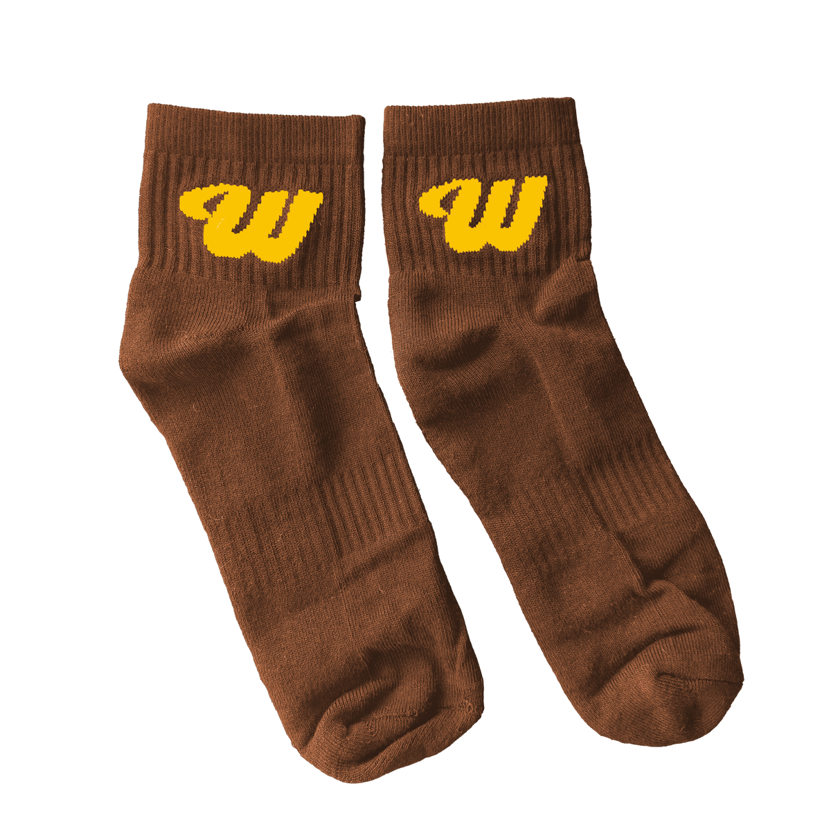 We Hate Haters Club Quarter Socks (Brown/Yellow)