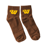 We Hate Haters Club Quarter Socks (Brown/Yellow)