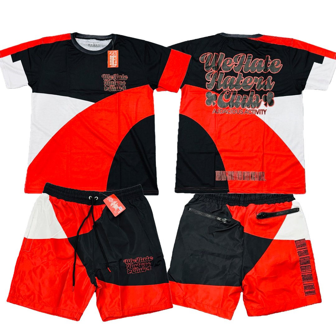 #We Hate Haters Club Shortset (Black/White/Red)