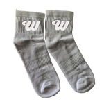 We Hate Haters Club Quarter Socks (Grey/White)