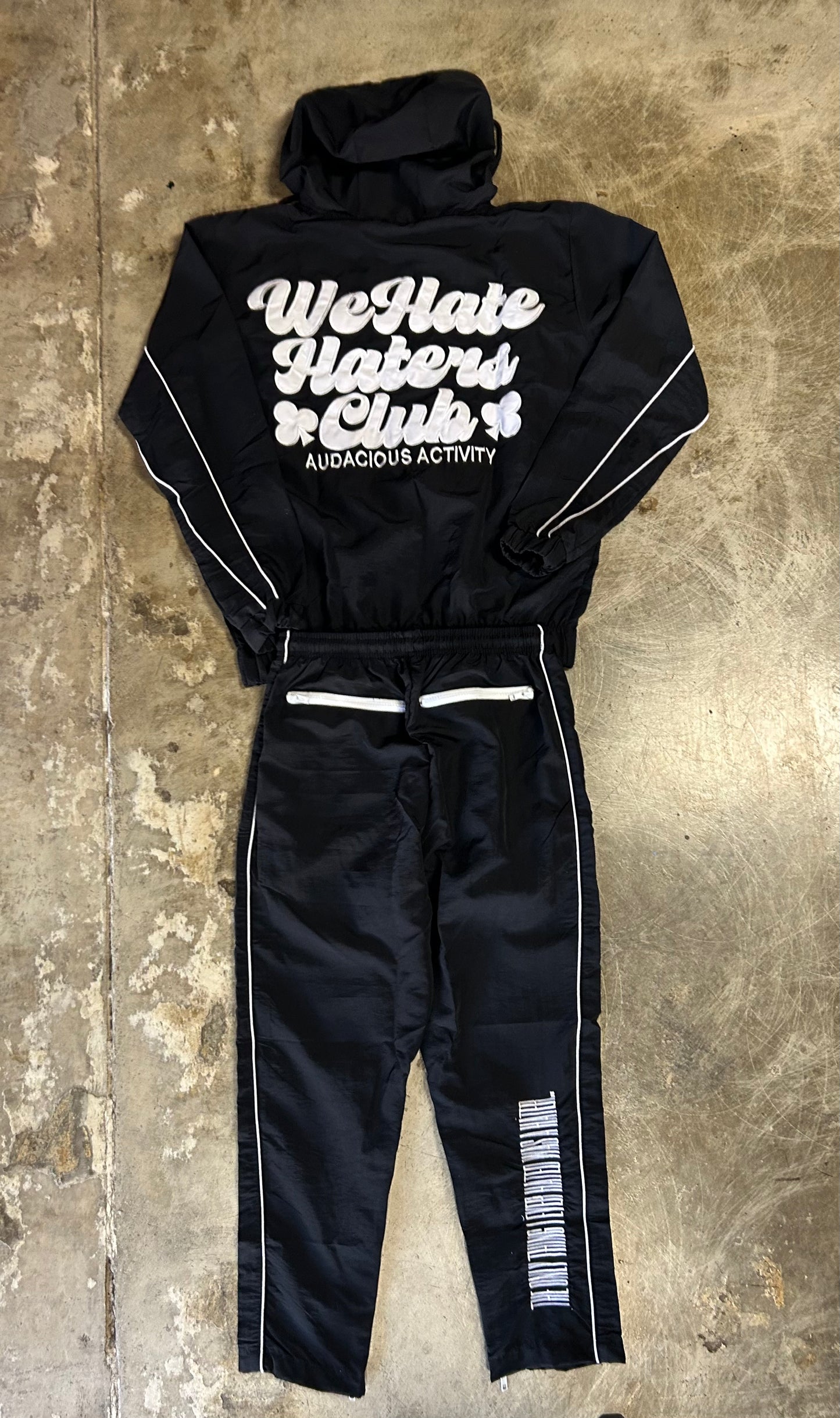 #We Hate Haters Club (Black/White) Windbreaker