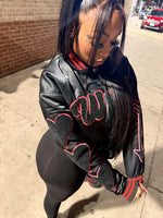 ##We Hate Hate Haters Club Womens Crop Satin Jacket (XO edition)