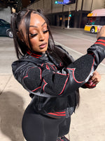 ##We Hate Hate Haters Club Womens Crop Satin Jacket (XO edition)