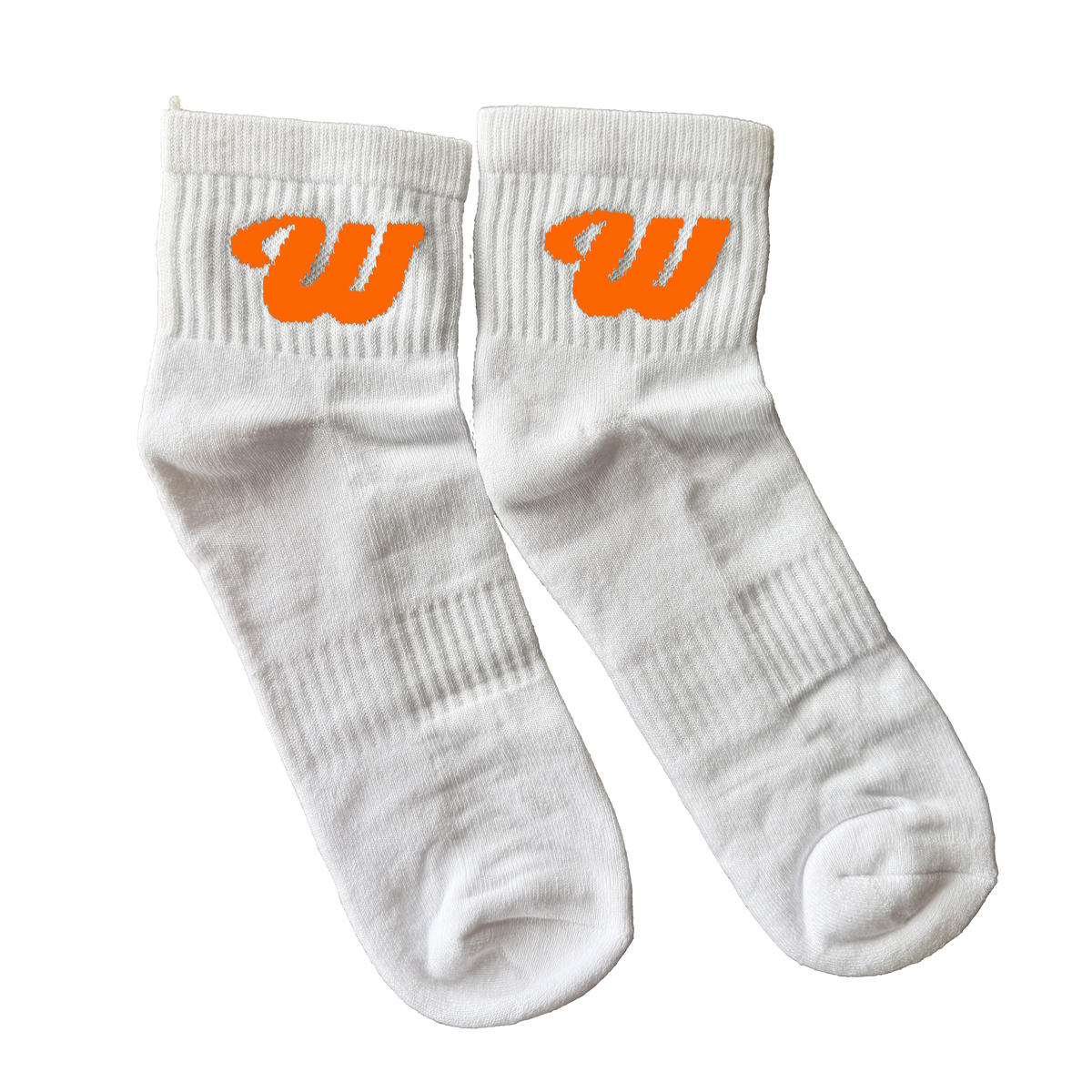 We Hate Haters Club Quarter Socks (White/Orange)