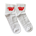 We Hate Haters Club Quarter Socks (White/Red)
