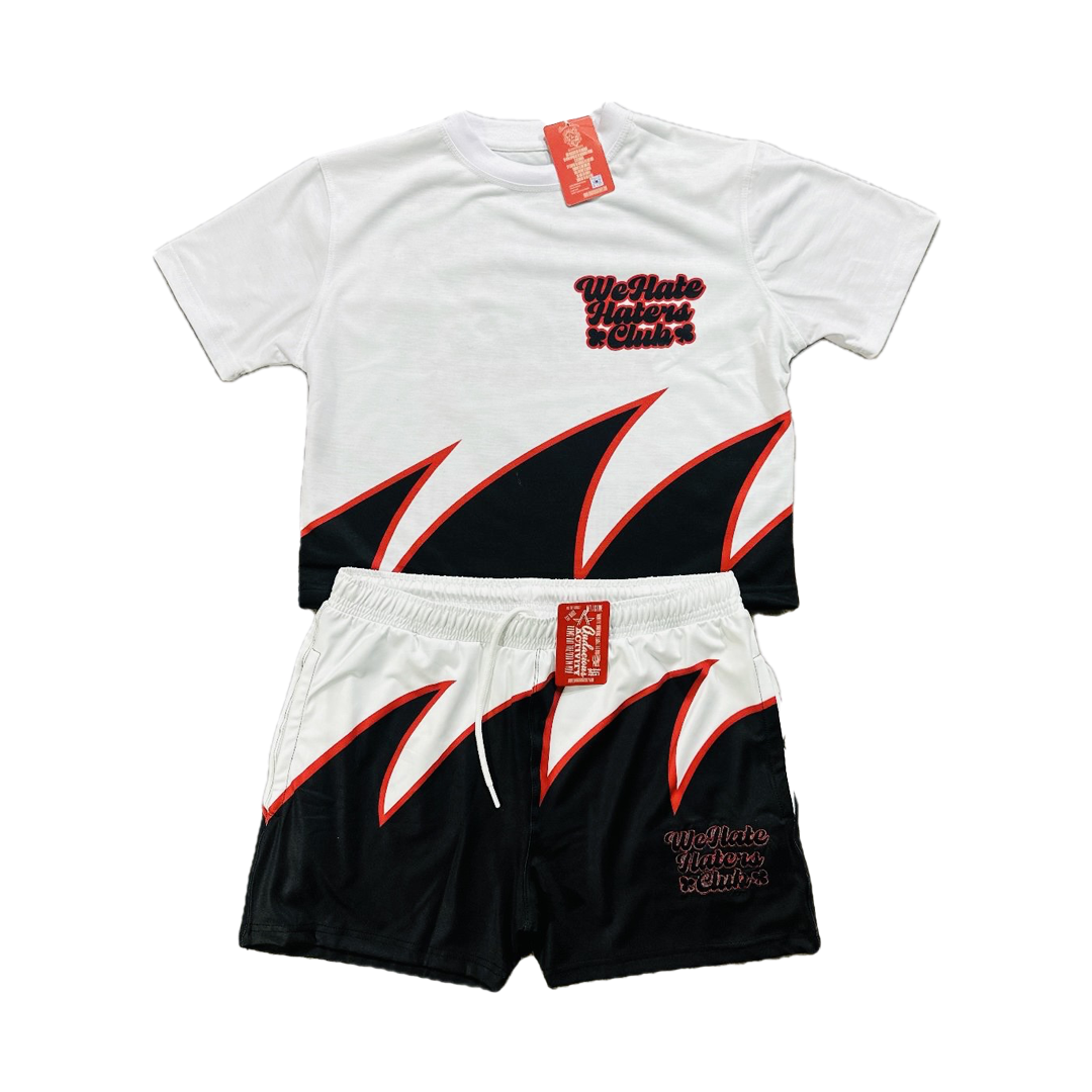 #We Hate Haters Club Sharktooth WOMEN'S Shortset (/White/Black/Red)