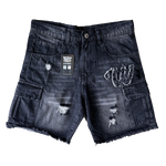 We Hate Haters Club Distressed (Washed Black) Shorts