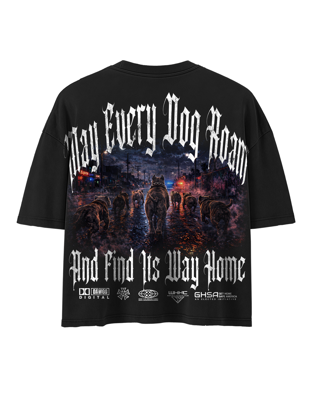 WHHCxGHS MAY ALL DOGS ROAM TEE (BLACK)