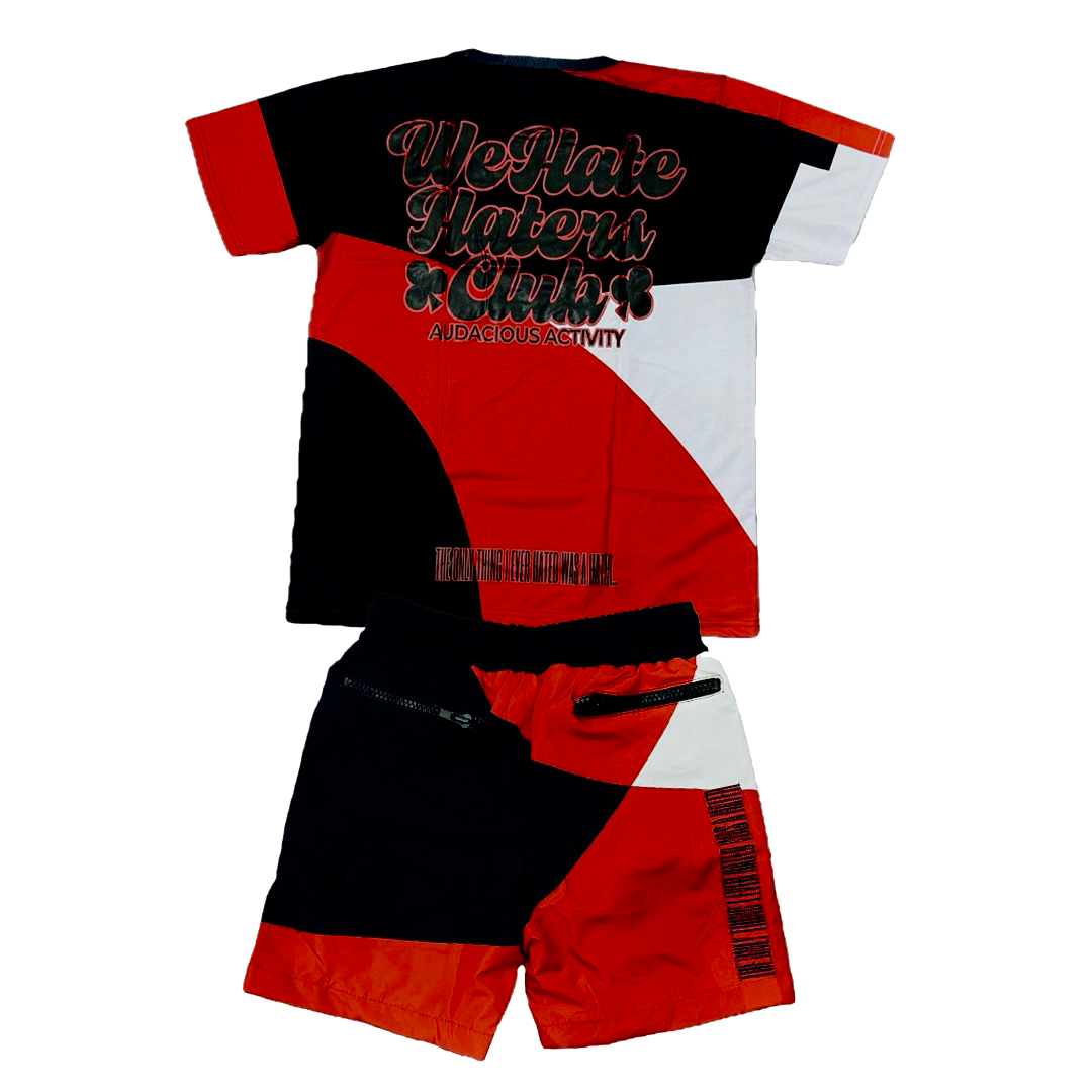 #We Hate Haters Club Shortset (Black/White/Red)