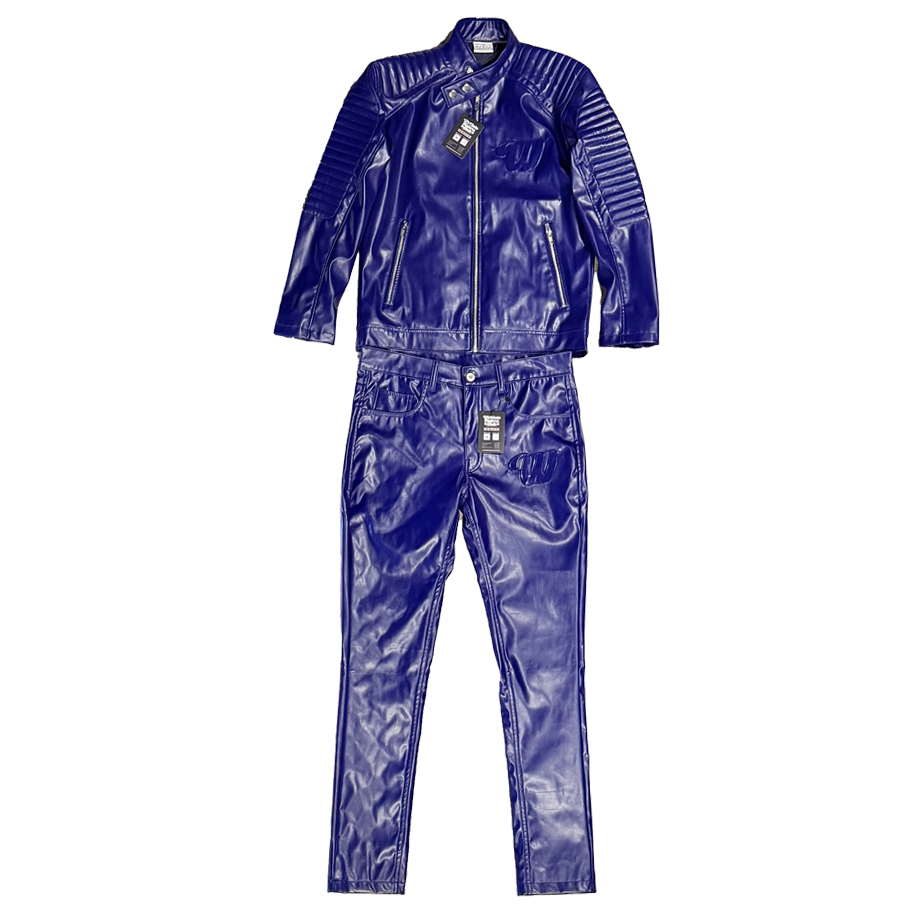 ##We Hate Haters Club Leather Set (Navy Blue)