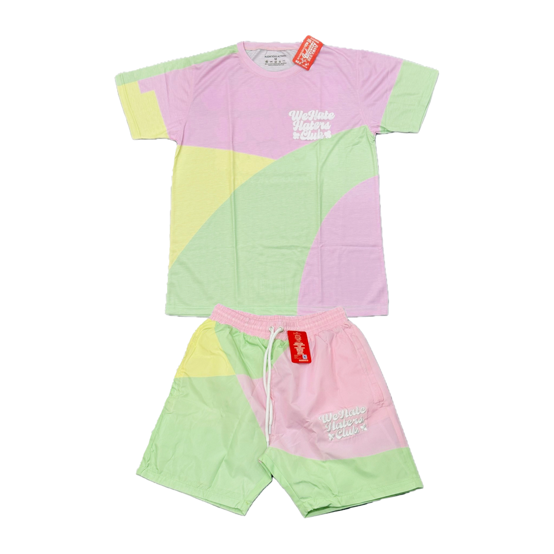 #We Hate Haters Club Shortset (Pastel/White)