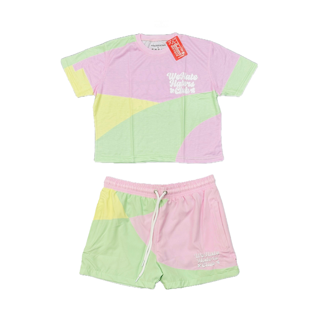 #WOMEN'S We Hate Haters Club Shortset (Pastel/White)
