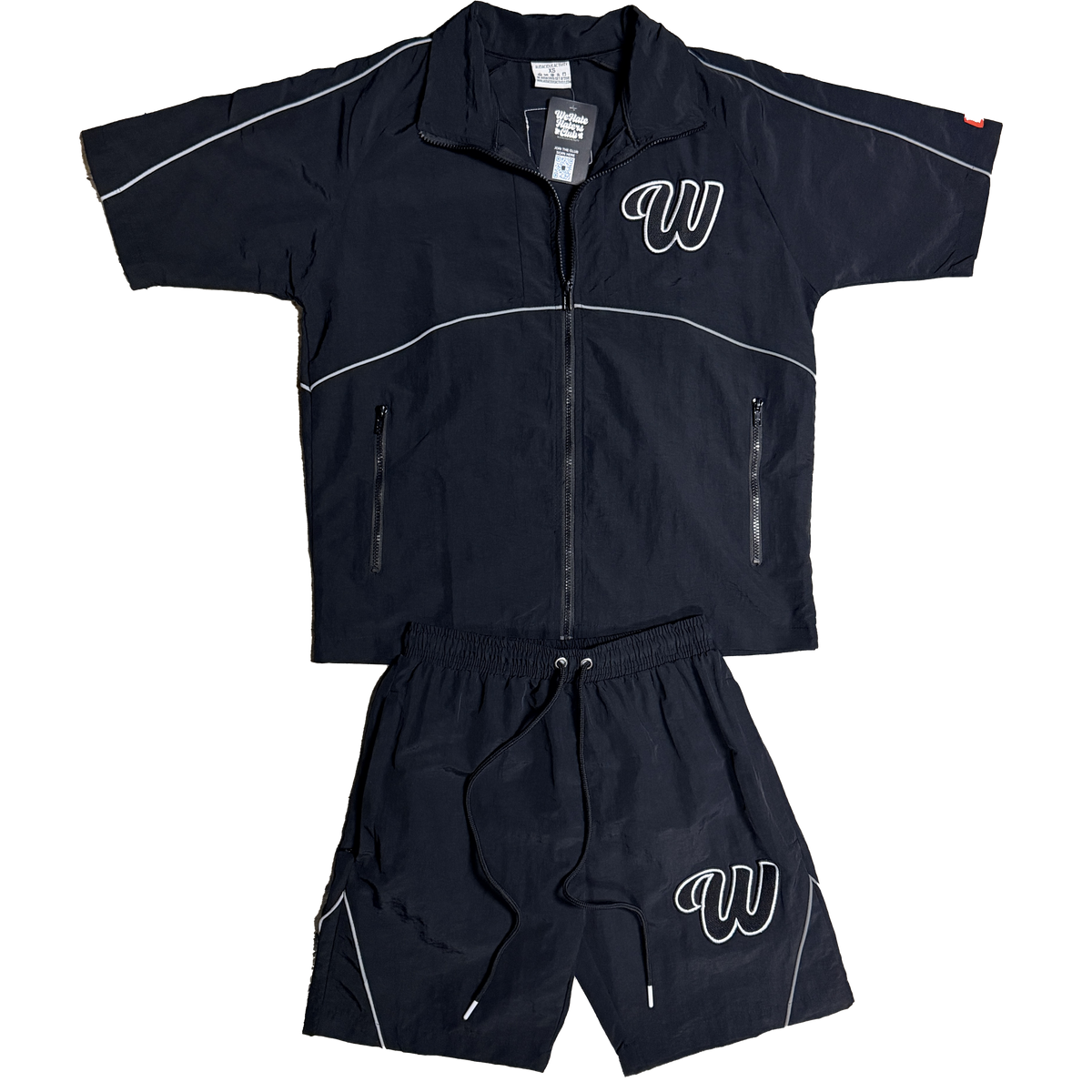 We Hate Haters Club Winners Windbreaker Shortset (Triple Black)