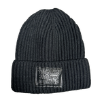 #We Hate Haters Club Shortcut Knit Beanie (Black/Black Leather)