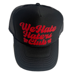 We Hate Haters Club Trucker Hat (Black/Red)