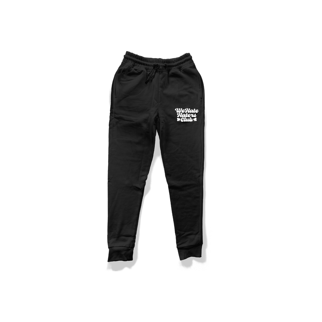 We Hate Haters Club Stacked Joggers (Black/White) – AUDACIOUS ACTIVITY