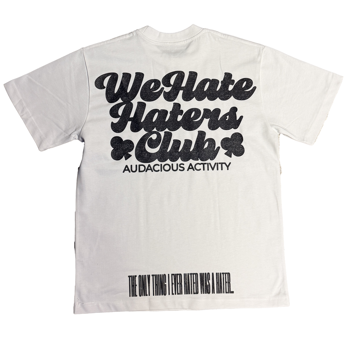 We Hate Haters Club Tee (White and Black Denim)