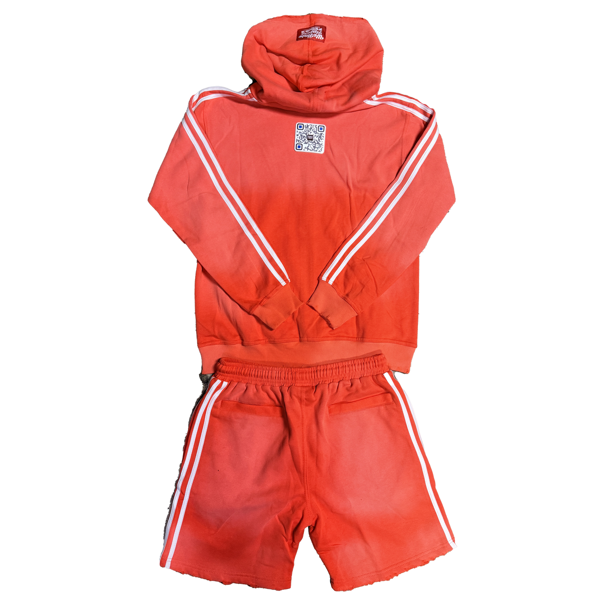 ##We Hate Haters Club Winner Shortset (Acid Wash Ruby Red/White)