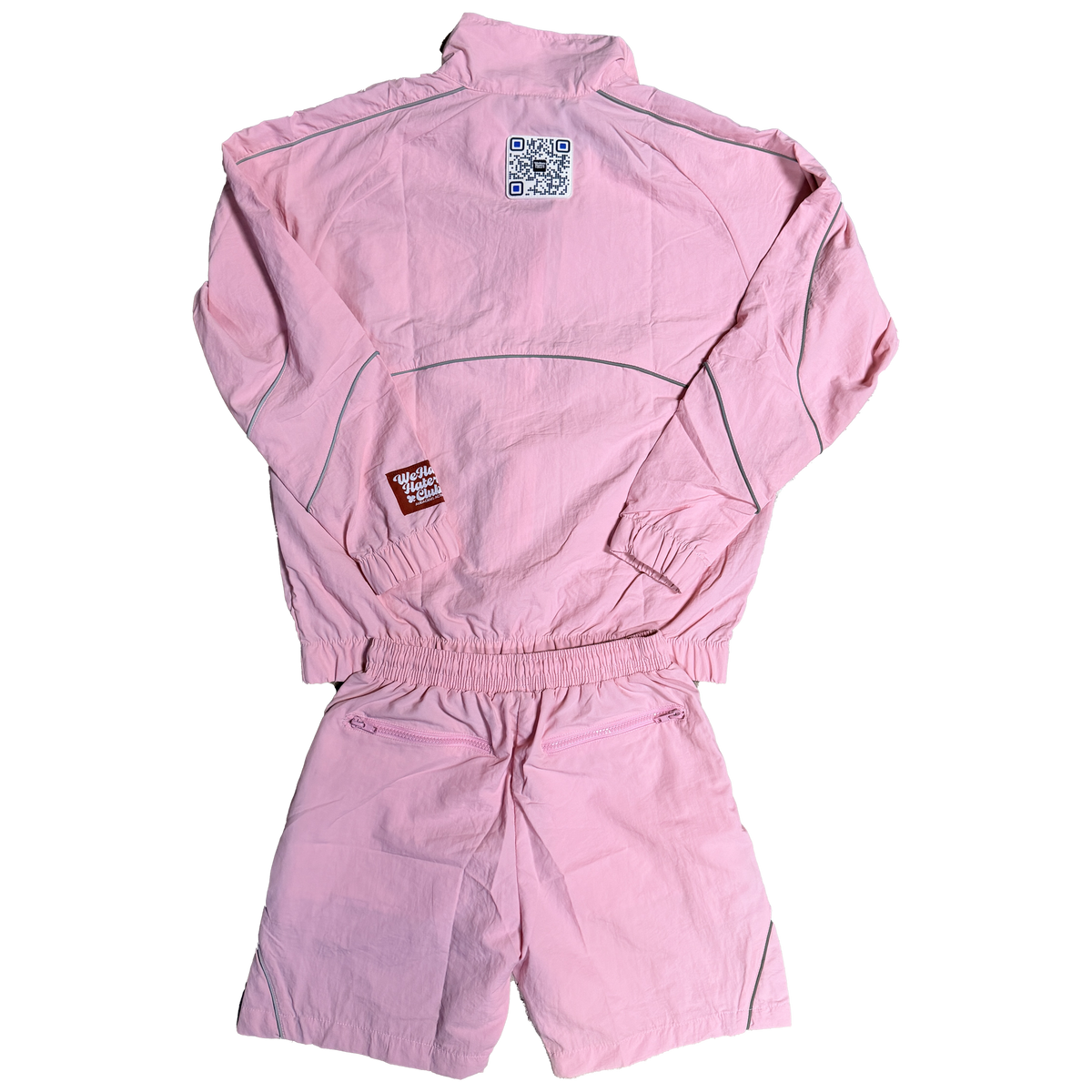 ##We Hate Haters Club Winners Windbreaker Shortset (Soft Pink)