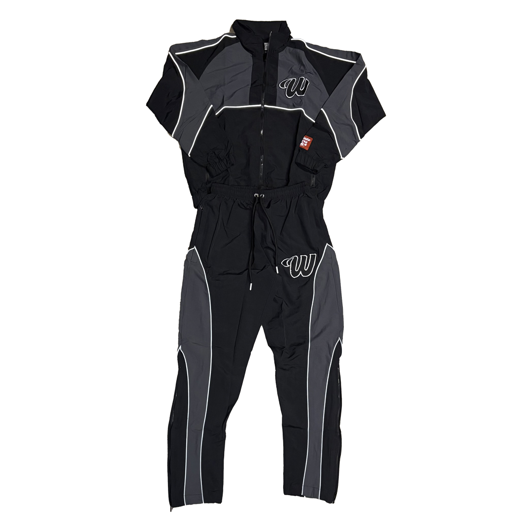 ##We Hate Haters Club Winners Windbreaker Set (Dark Grey/Black)