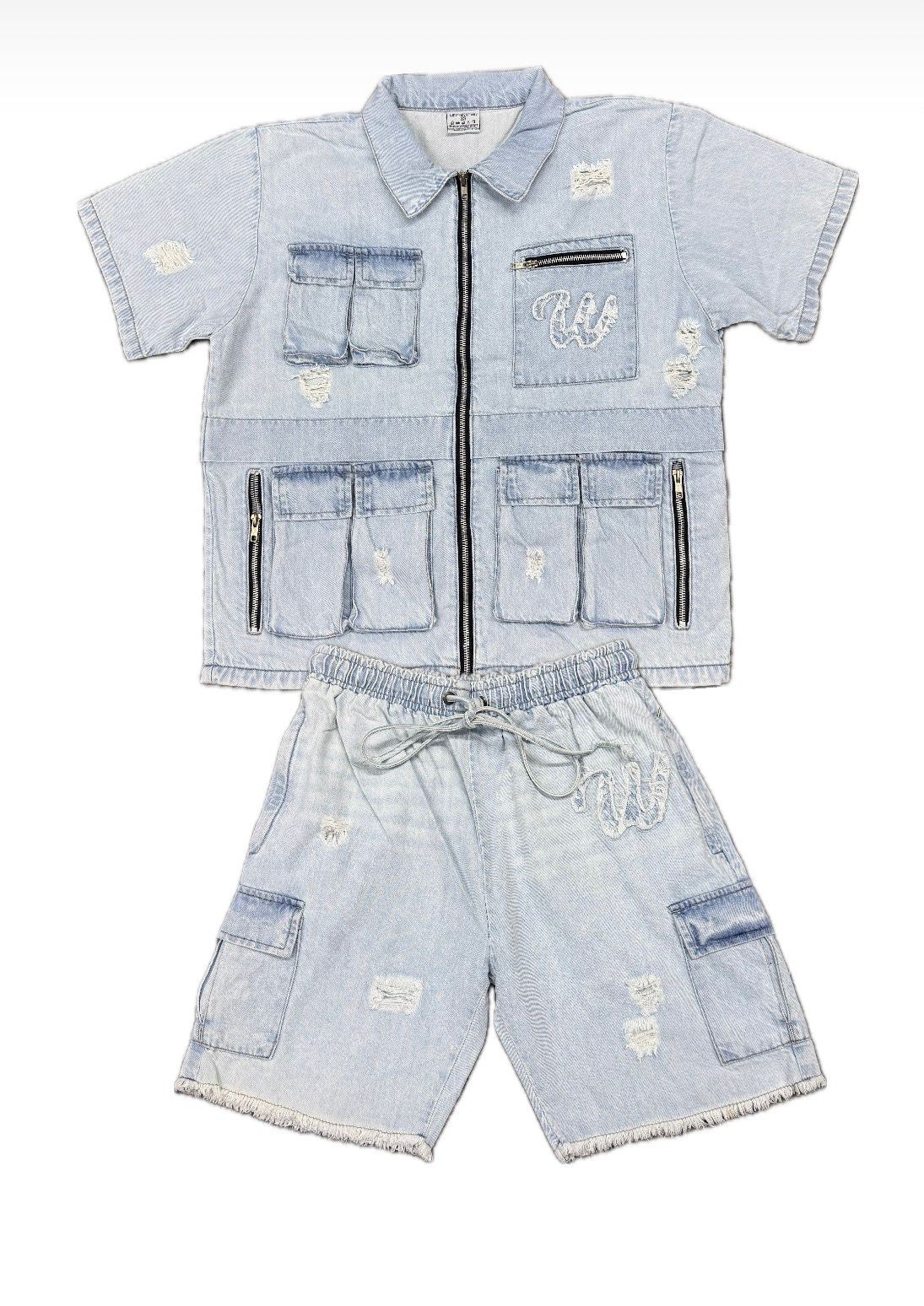 We Hate Haters Club Distressed (Light Denim) Set