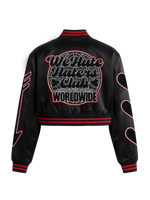 ##We Hate Hate Haters Club Womens Crop Satin Jacket (XO edition) PRESALE
