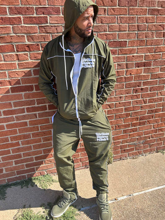 ##We Hate Haters Club (Olive/White) Windbreaker