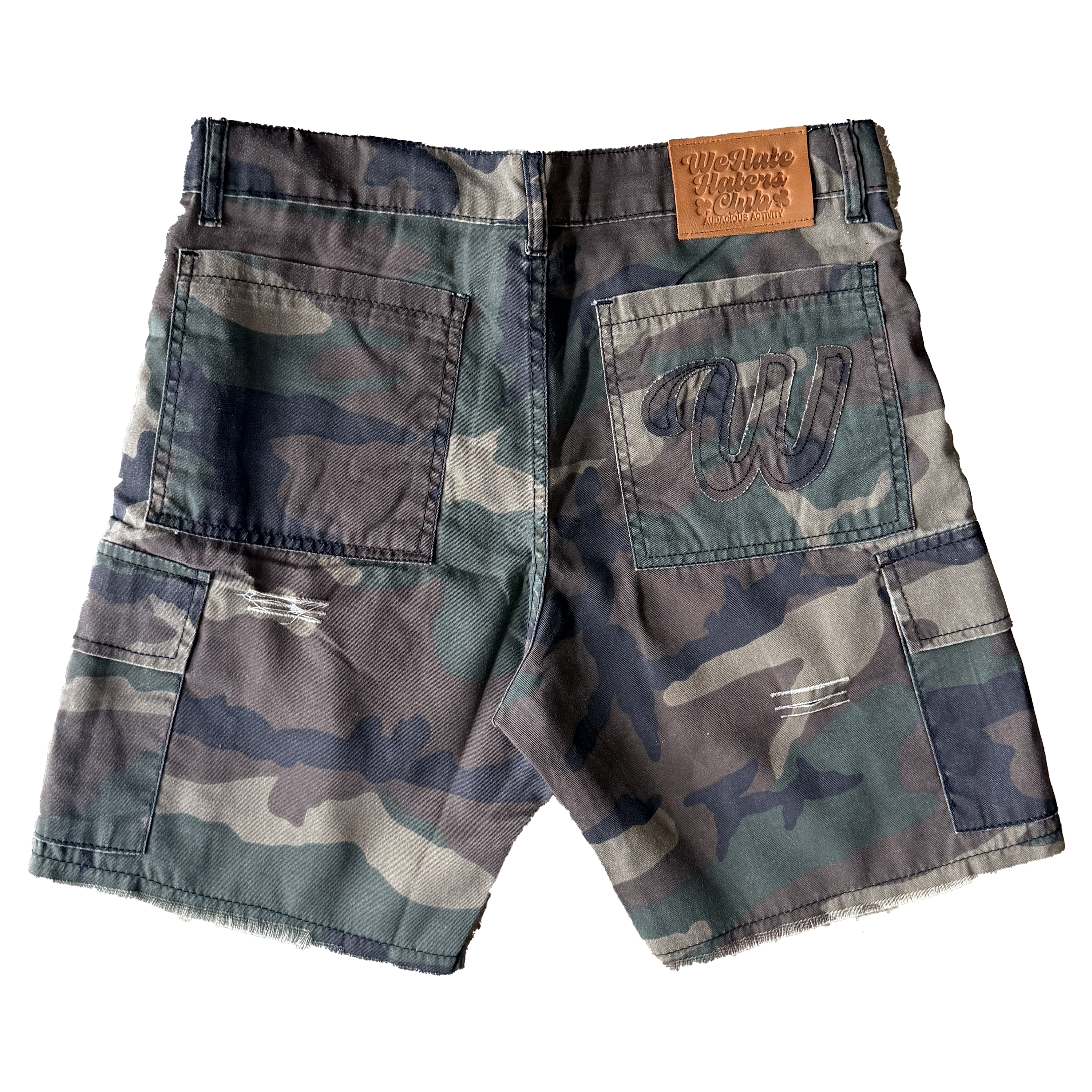 We Hate Haters Club Distressed (Camo) Shorts