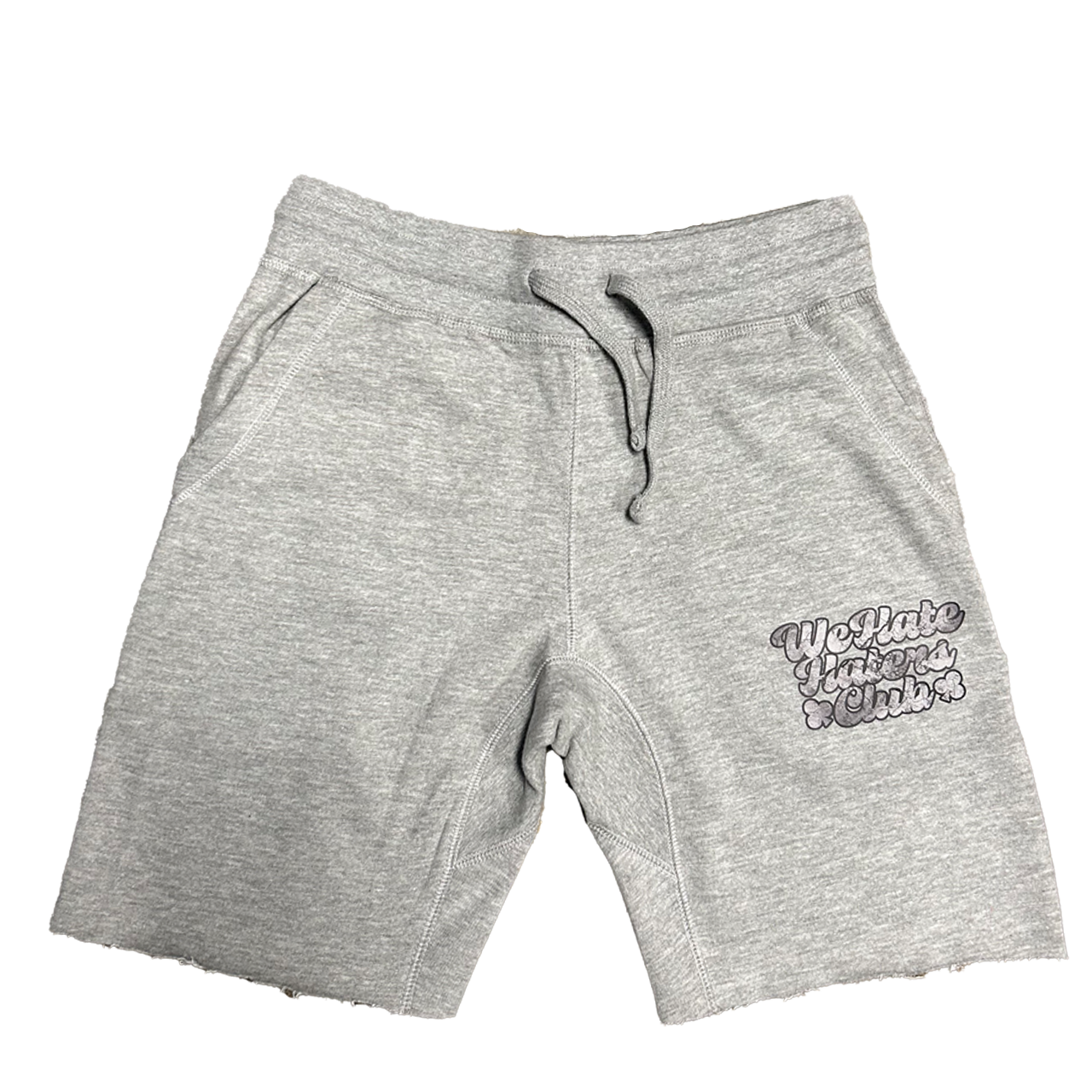 We Hate Haters Club (Concrete) Distressed Cotton Shorts