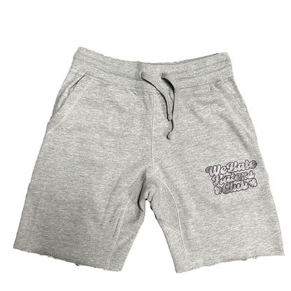 We Hate Haters Club (Concrete) Distressed Cotton Shorts