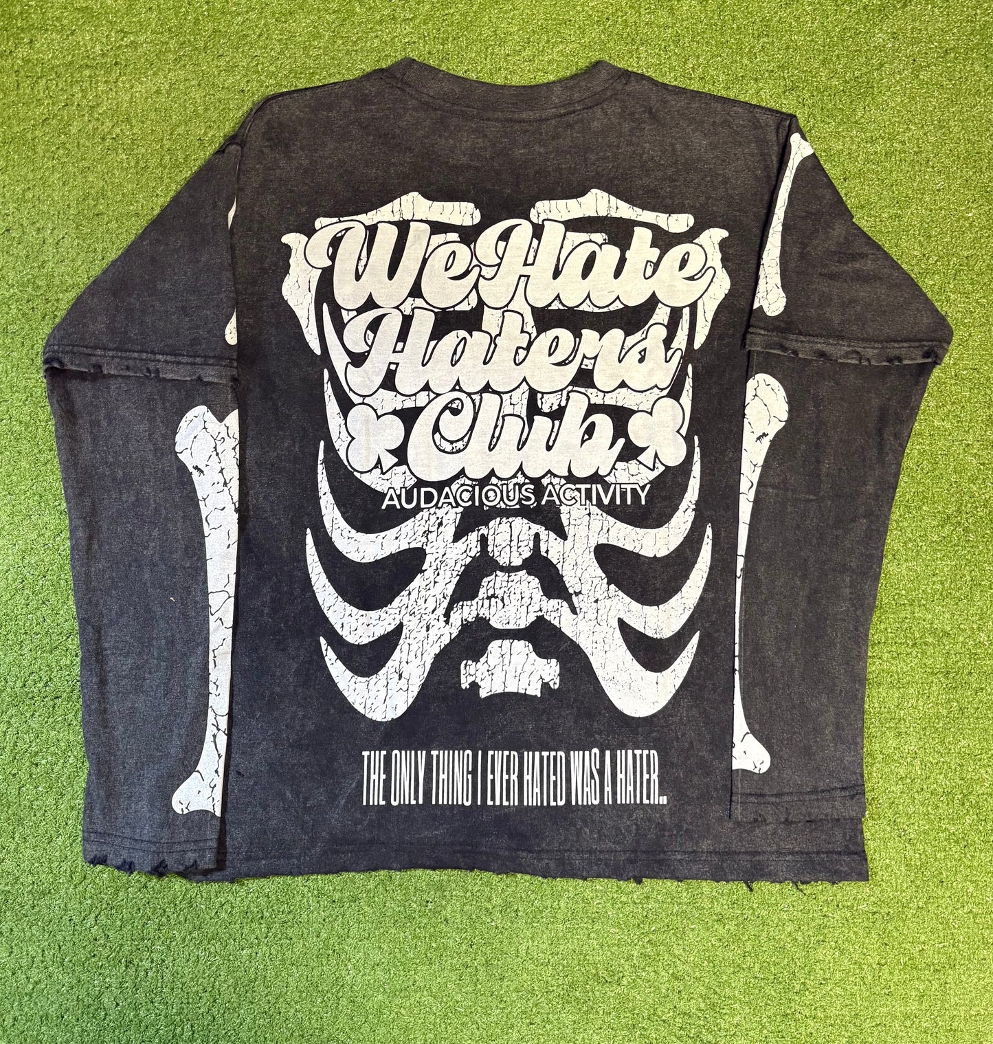 #We Hate Haters Club "X-Ray" Long sleeve Tee (Sun Fade Vintage Black)