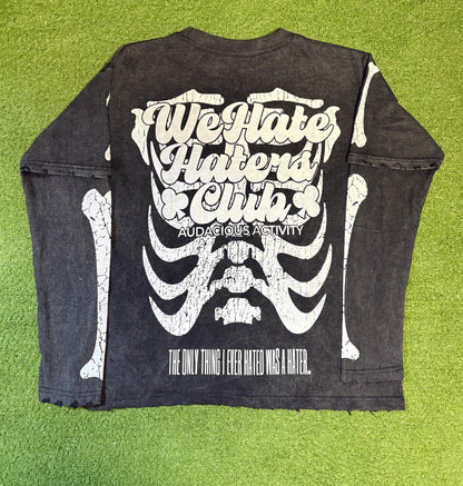 #We Hate Haters Club "X-Ray" Long sleeve Tee (Sun Fade Vintage Black)