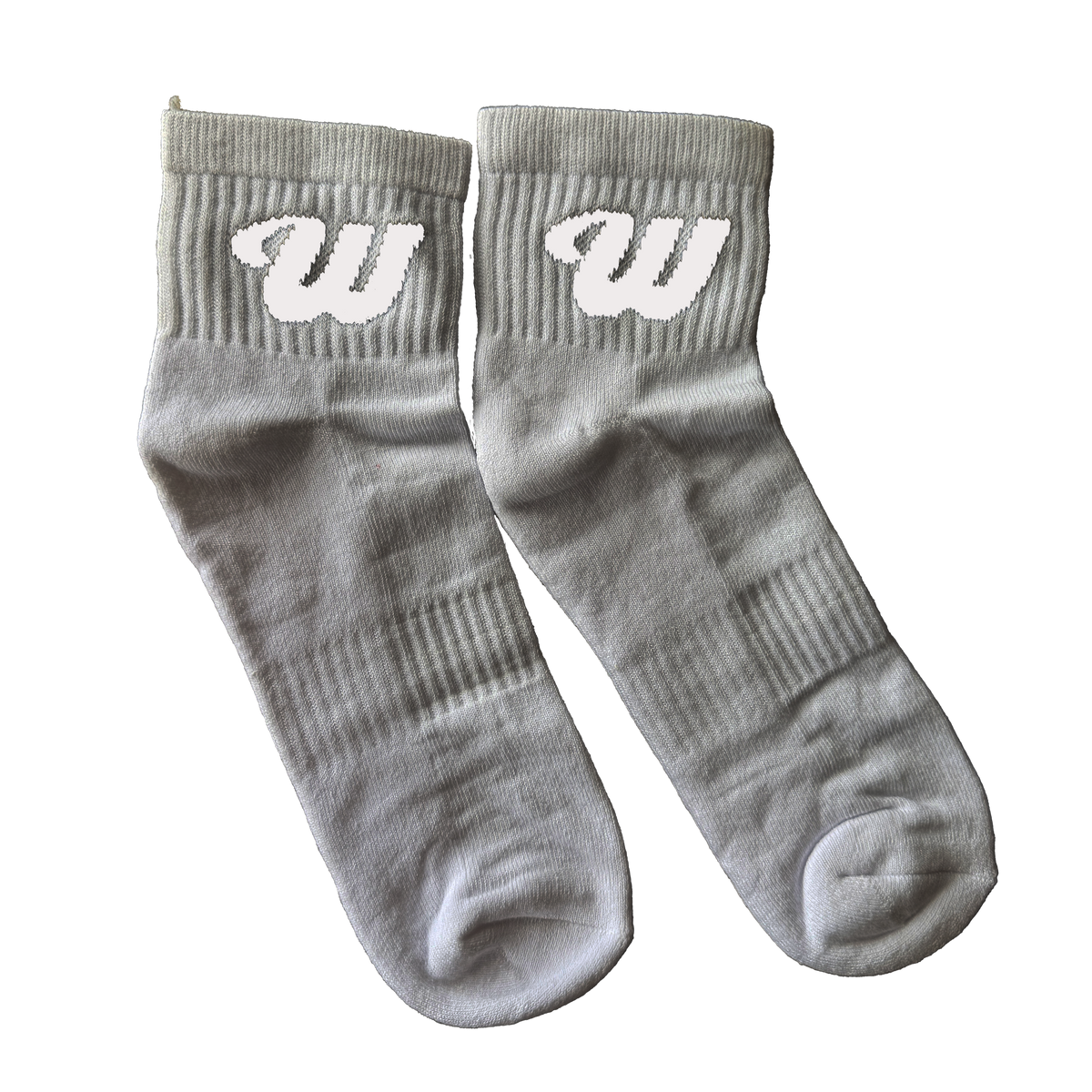 We Hate Haters Club Quarter Socks (Grey/White)