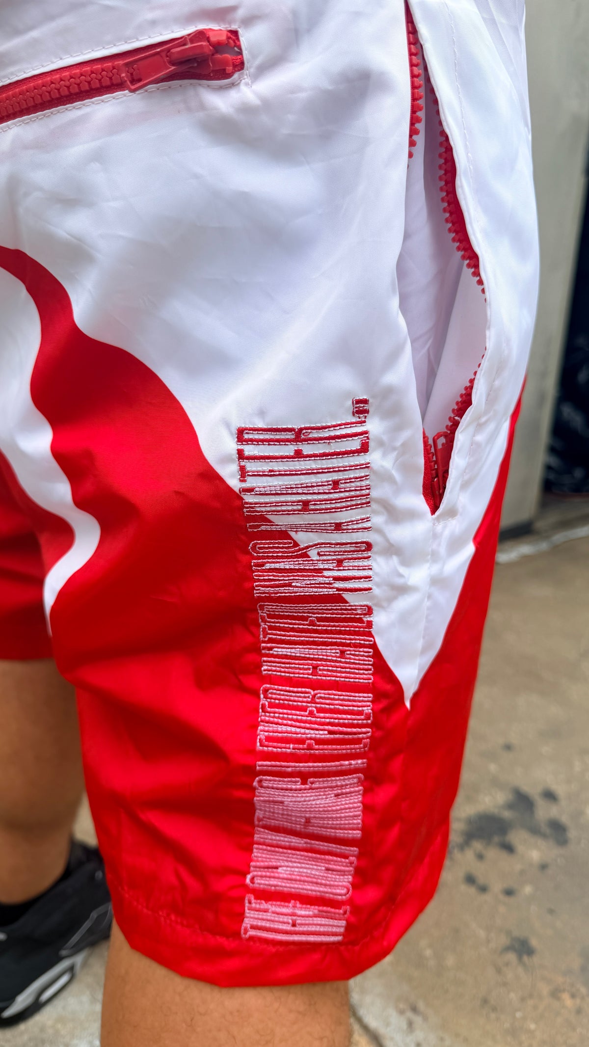 We Hate Haters Club Sharktooth Shorts (White/Red)