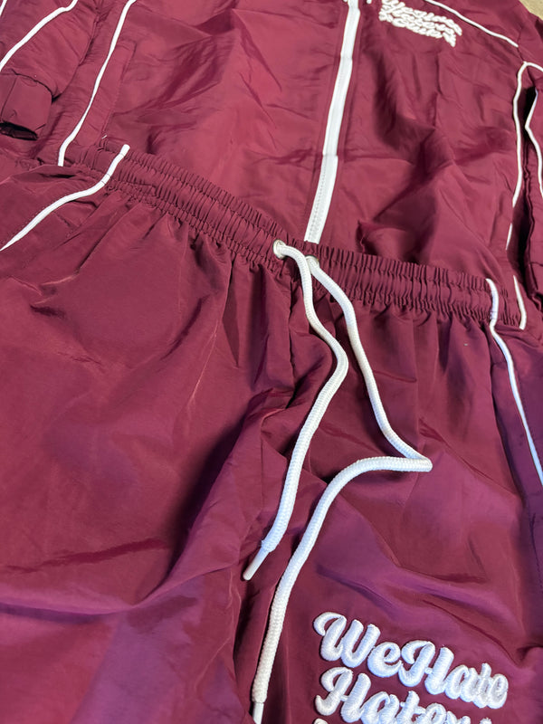 #We Hate Haters Club (Burgundy/White) Windbreaker