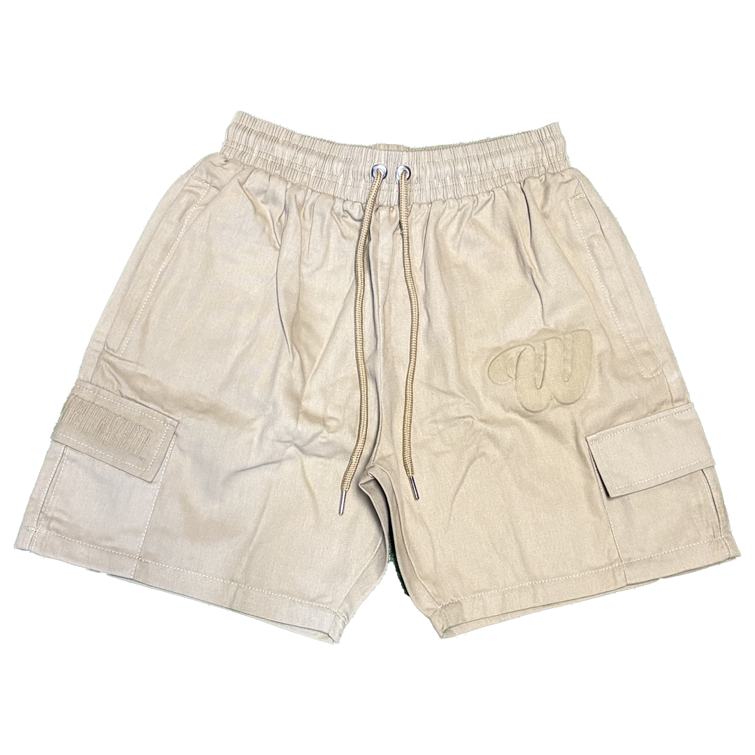 We Hate Haters Club (Khaki Tan) EmBOSSed Shorts