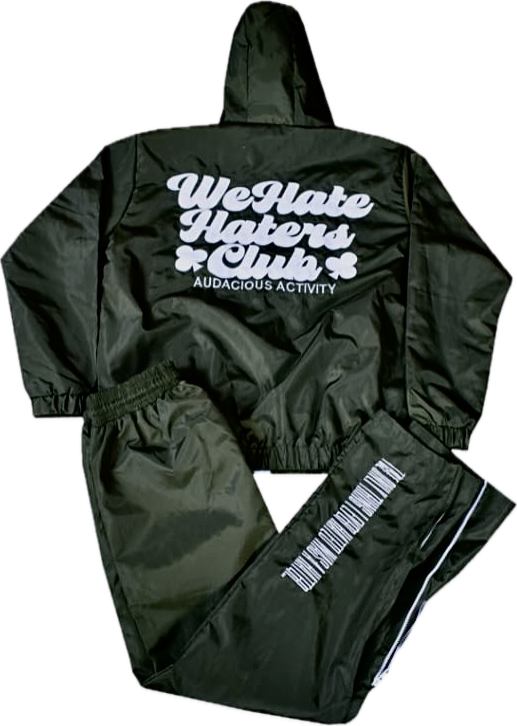 Apex We Hate Haters Club Windbreaker Set (Olive/White)