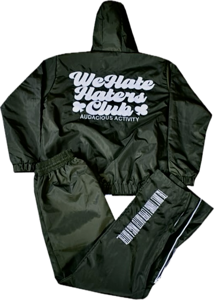 Apex We Hate Haters Club Windbreaker Set (Olive/White)