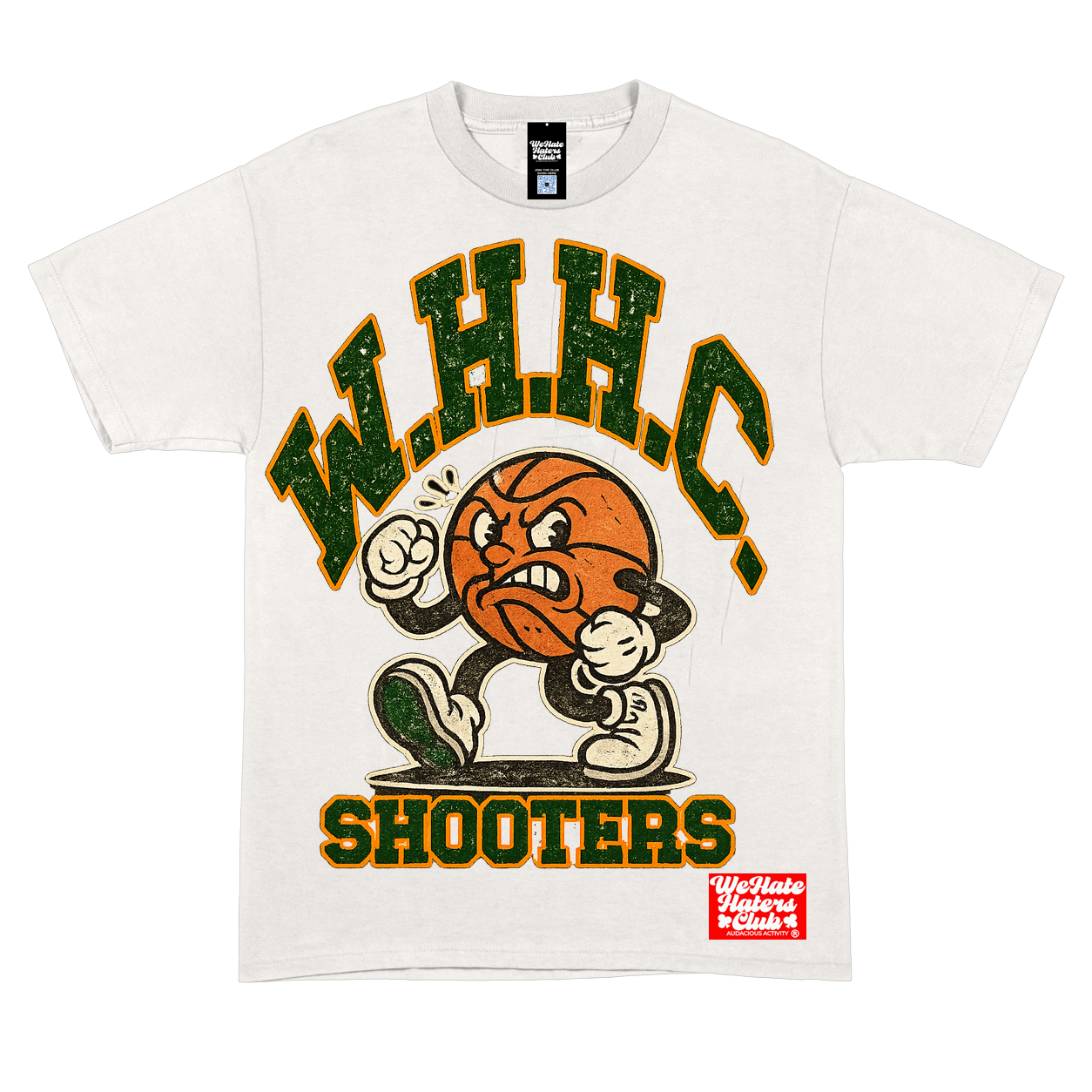 We Hate Haters Club Shooters Tee (White/Green/Orange)