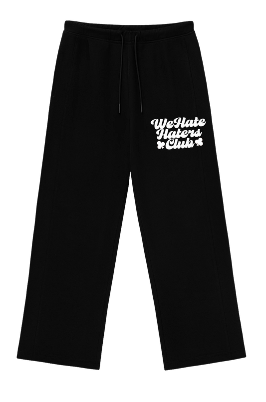 #We Hate Haters Club Black and White Straight Jogger