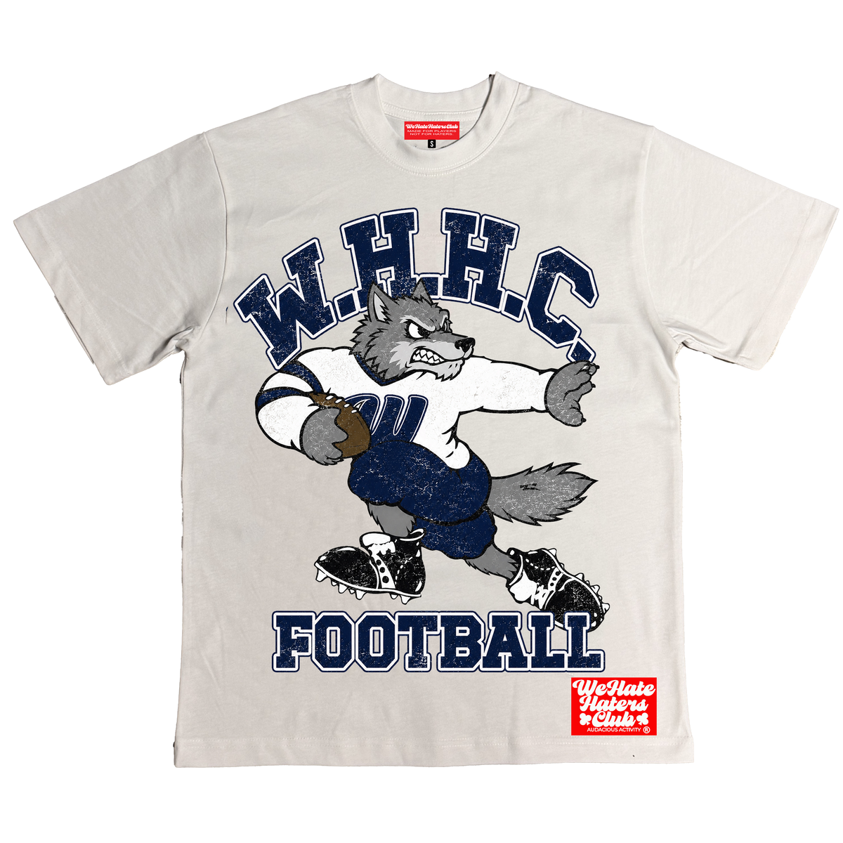 We Hate Haters Club Heisman Tee (White/Navy/Grey)