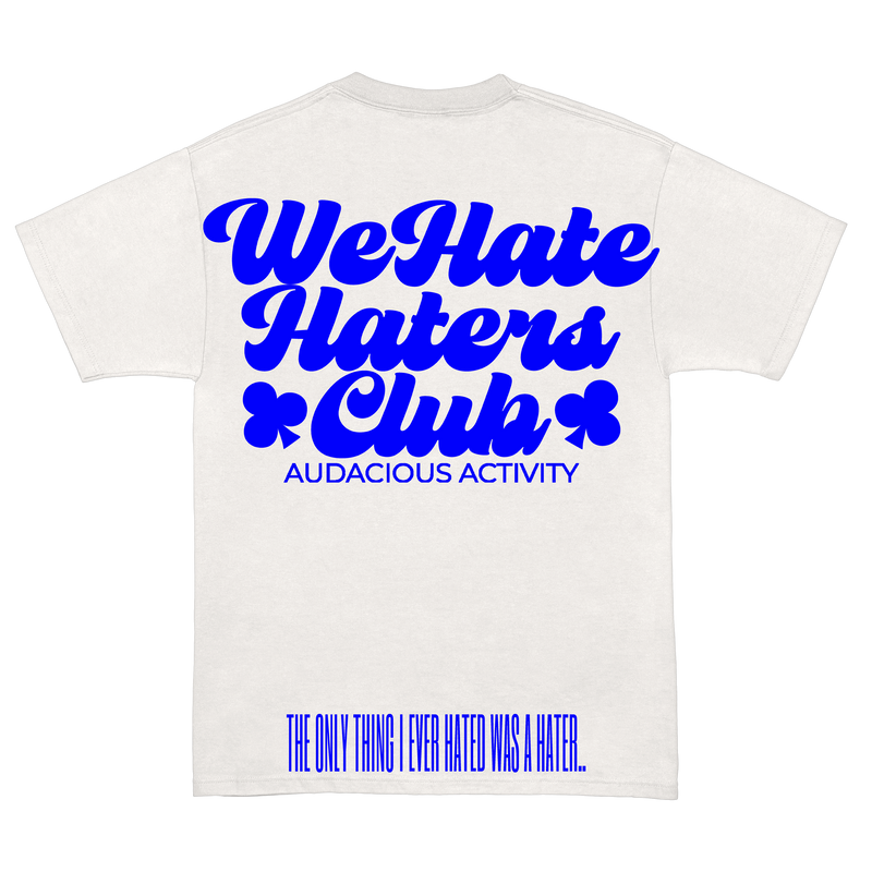 We Hate Haters Club (White/Royal) TEE