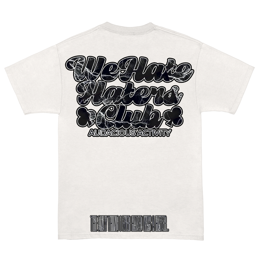 We Hate Haters Club (Black/Lightning) White Tee