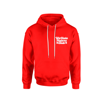 We Hate Haters Club Red and White Hoody