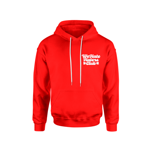 We Hate Haters Club Red and White Hoody