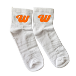 We Hate Haters Club Quarter Socks (White/Orange)